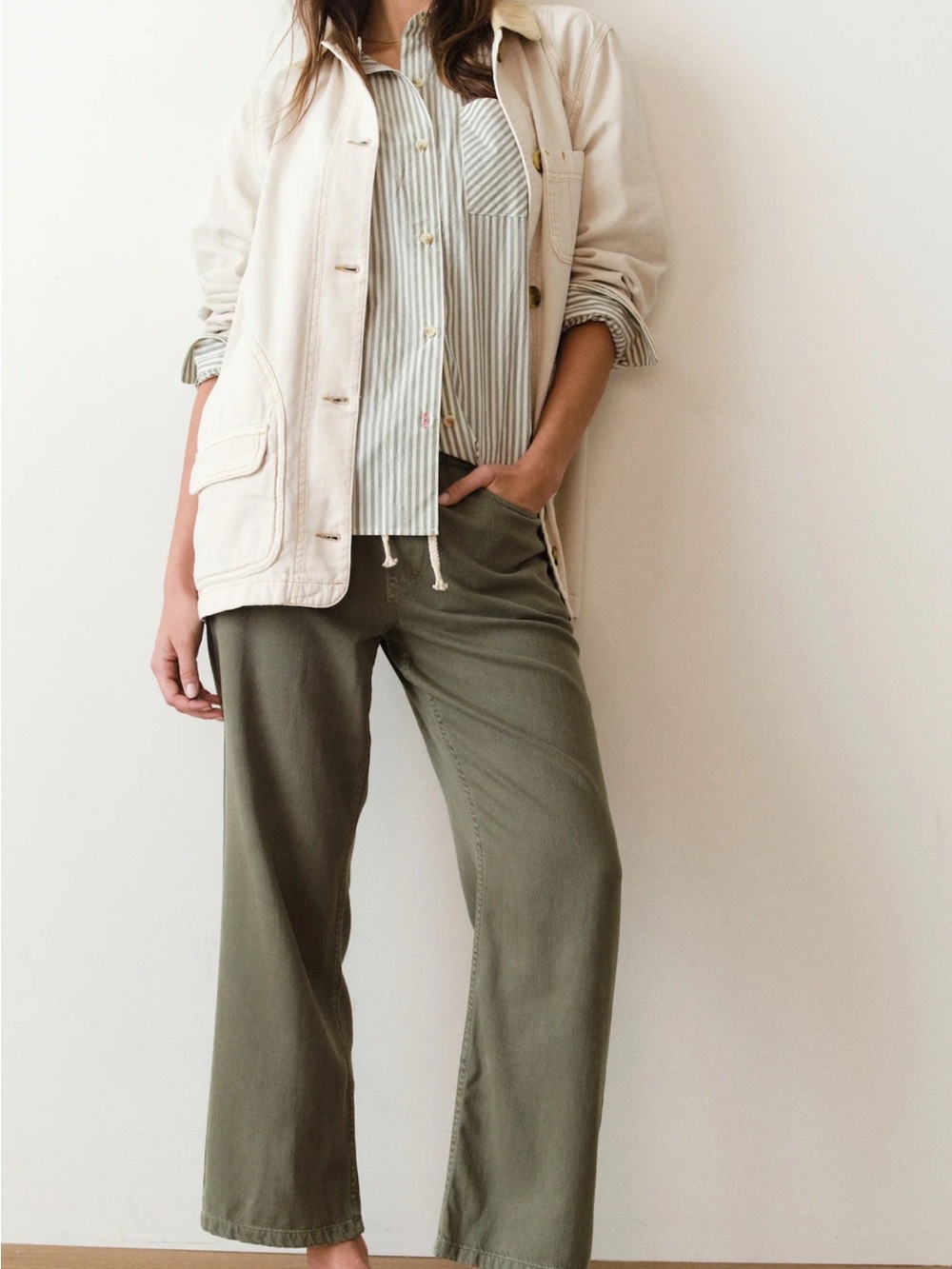 Marine Layer Ella Olive Straight-Leg Pants